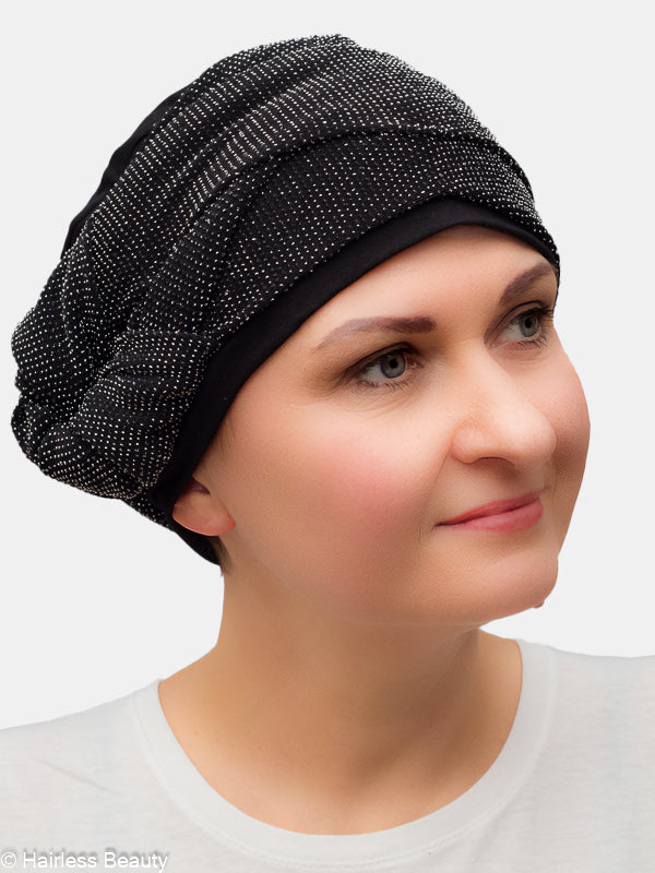 Stylish Passiflora turban, ideal for cancer and alopecia, matches many outfits