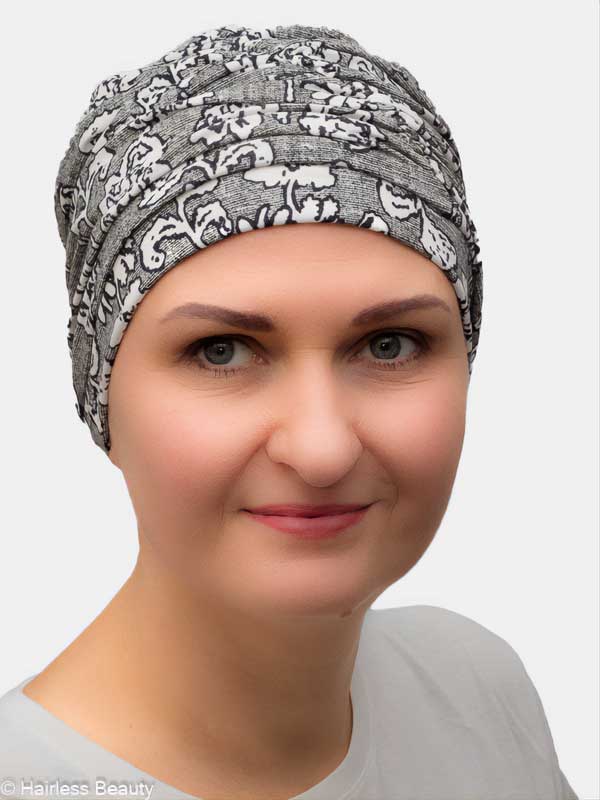 Soft bamboo turban for cancer and chemo patients, designed for sensitive scalps