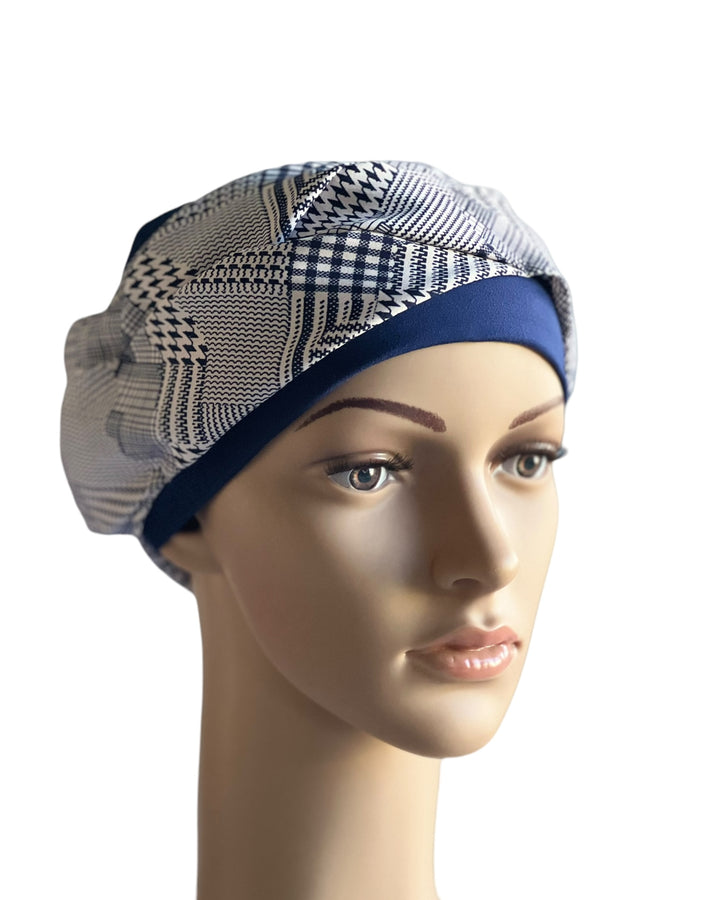 Comfy bamboo turban with a delicate drape and lining, adding volume and elegance