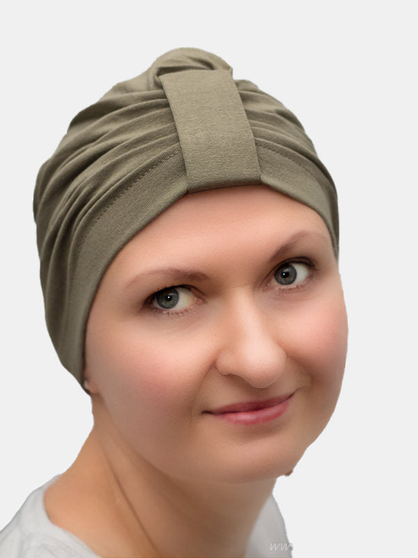 Affordable and elegant bamboo head wear, ideal for women with hair loss due to chemo or alopecia