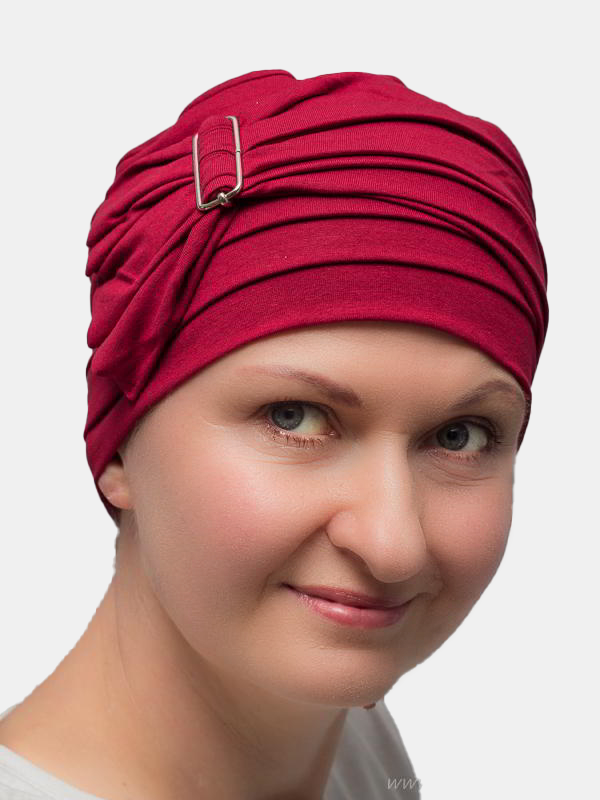 Warm and stylish bamboo turban, enhancing aesthetic appeal while providing gentle comfort for cancer and alopecia patients