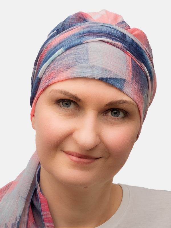 Light muslim  scarf with cotton linin, easy to tie for hair loss