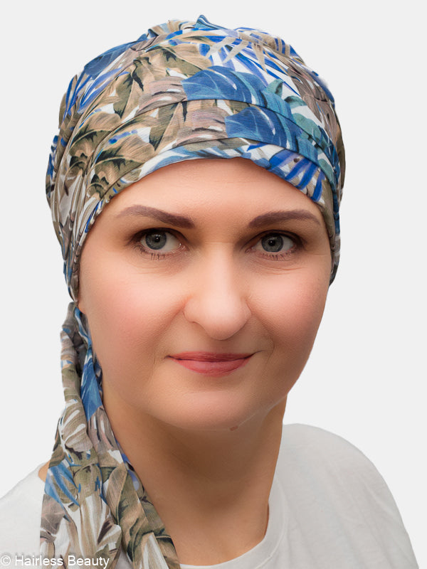 Comfortable muslim scarf with cotton lining for chemo, radio or alopecia patients