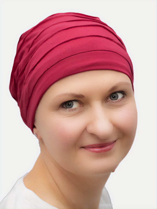 Lined Oleander beanie, perfect for comfort during chemo and cancer treatment