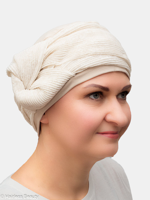 Elegant Passiflora turban, perfect for special occasions for chemo patients