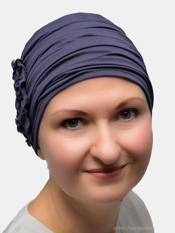 Elegant Petunia hat, vintage design for chemo and alopecia patients