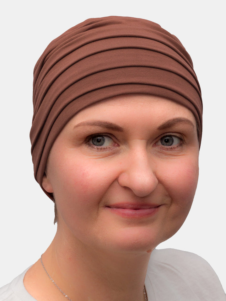 Lined Sunflower bamboo turban, ideal for cancer patients, adds volume