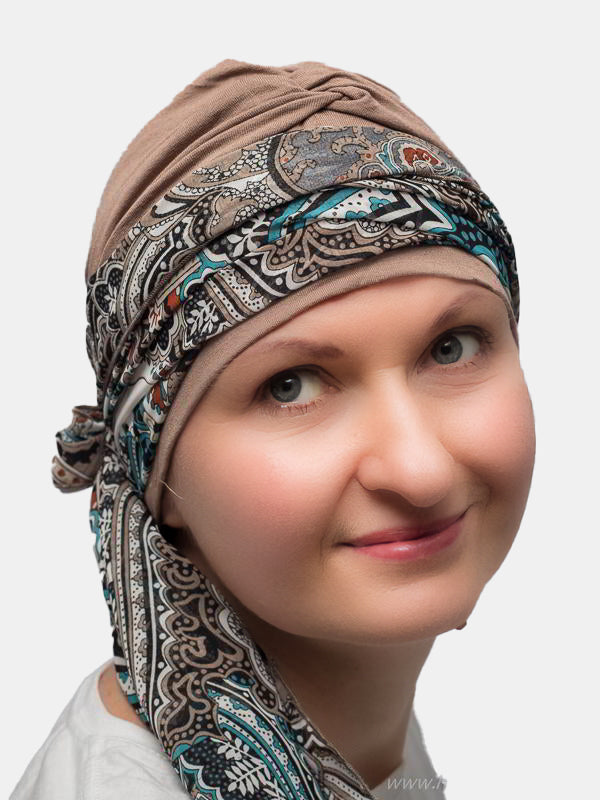 Elegant Tulip scarf, perfect for alopecia and medical hair loss