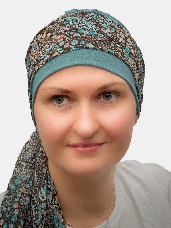 Tulip scarf, elegant head cover for cancer and alopecia patients