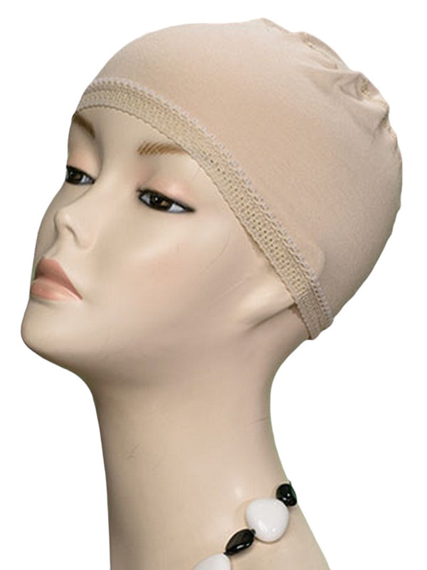 Soft bamboo wig cap for cancer patients, ideal for use under wigs