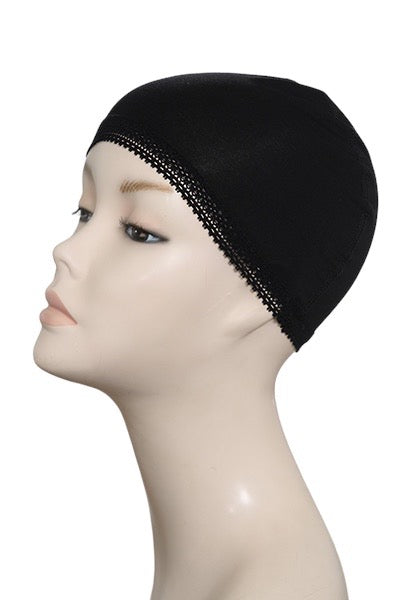 Breathable bamboo wig cap designed for sensitive scalps, perfect under wigs